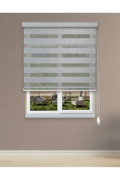 Perdego Gelincik Serisi Kırçıllı Gri Renk - Yüksek Kaliteli Bambu Zebra Perde