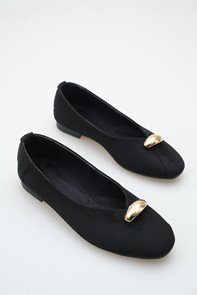 meyra'nın ayakkabıları Women's Buckle Accessory Detailed Casual Ballerina Bla...