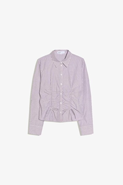 Bershka Büzgülü poplin gömlek