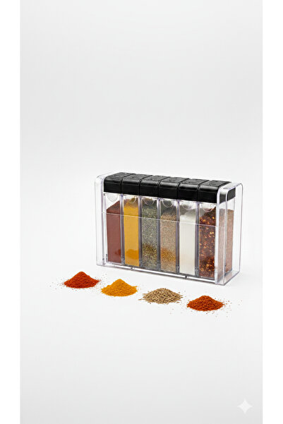 Hagen 6-Piece Spice Rack Set with Stand Plastic Spice Rack Set Countertop Spi...