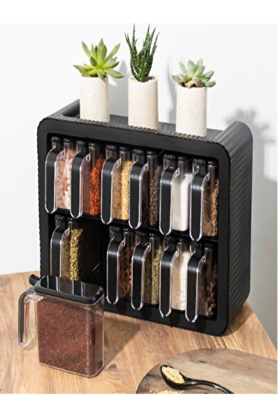 Lorin Plastic Spice Container 12 Pcs Black