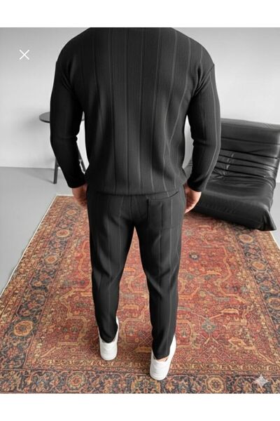 one2tex طقم علوي وسفلي من قماش عثماني مع جيوب وأكمام طويلة