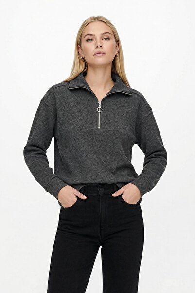 Rays 3065A Zipper Detail Sweater Anthracite