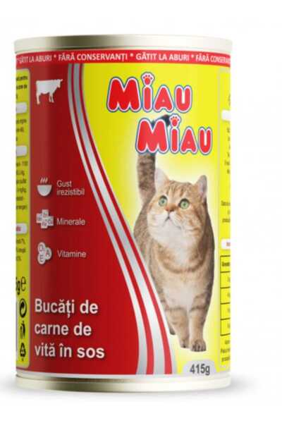 MIAU MIAU Canned Cat Food with Beef 415g