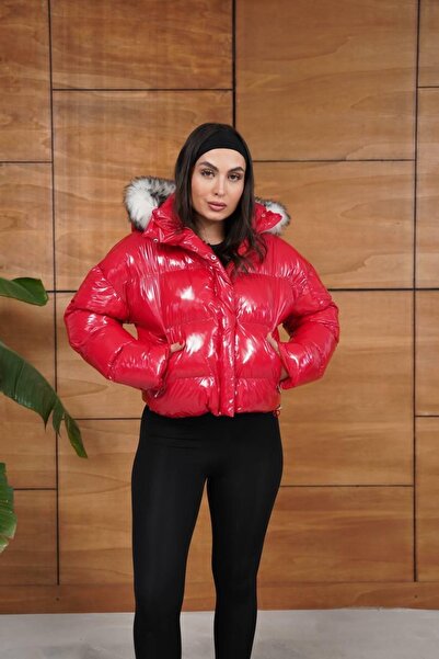 Ekim Store Siyah Parlak Bomber Şişme Mont