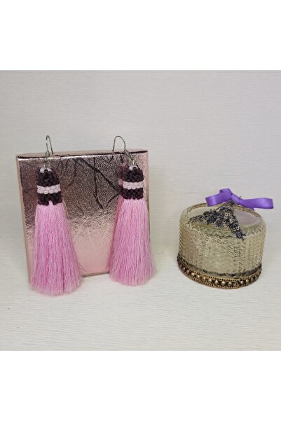 Amma Design Cercei cu ciucure handmade și mărgele TOHO, tortițe din oțel inox...