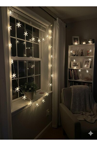 TATLI GÜNLER 1,5 Metre Kar Tanesi 2 Pilli LED – Ramazan Kar Tanesi Işık – Dek...