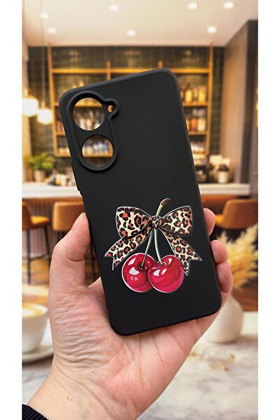 Vip Case Realme 10 Compatible Cherry Bow Leopard Patterned Silicone Shock-Abs...