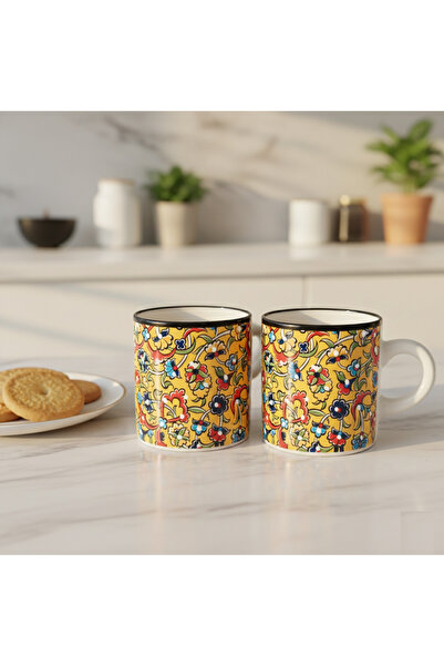 RGS HOMELİFE طقم أكواب سيراميك مصنوع يدويًا مكون من قطعتين، طقم أكواب سيراميك...