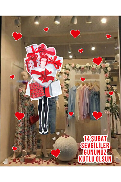 MIGNATIS Romantic February 14Th Sticker with Gift and Heart Design - Valentin...