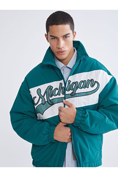 LC Waikiki Xside Green Comfortable Fit Stand Collar Men's Jacket