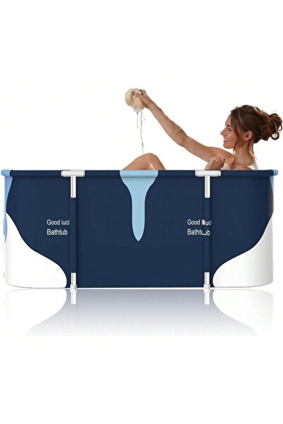 Mtanvxay Foldable Portable SPA Bathtub 55" Oversized Metal Frame for Home Sho...