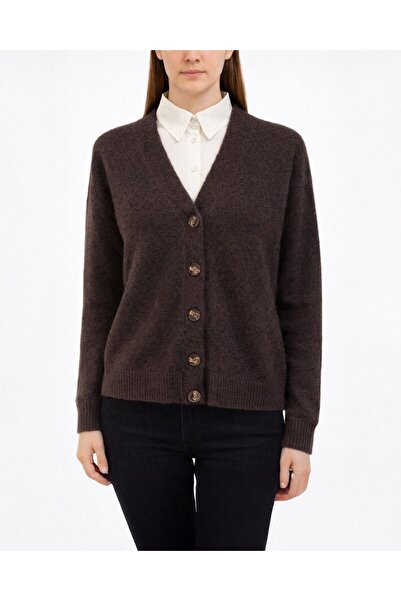 Aybikestil Triko Düğmeli Hırka Acı Kahve