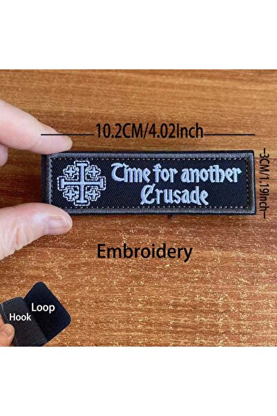 Choice3 HK118-08-Rectangle03 Knights Templar The Crusaders Morale Emblem Clot...