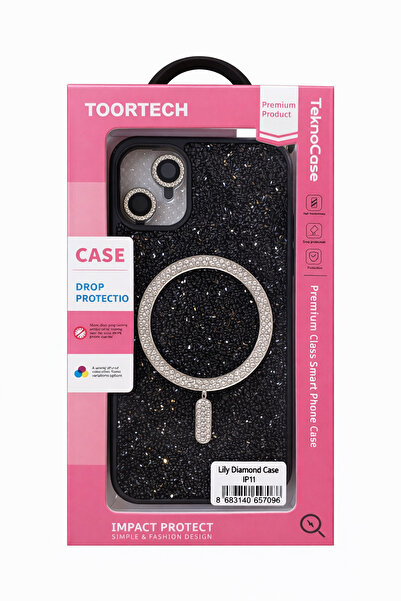 Case MAGSAFE UYUMLU TAŞLI SİMLİ TASARIM IŞILTILI GÖRÜNÜM