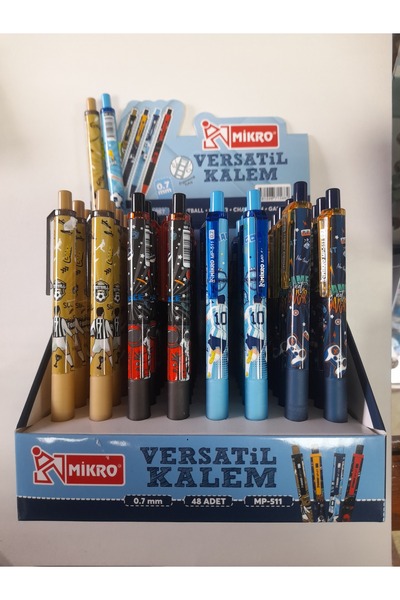 Mikro 0.7 futbolcu temalı versatil. Uçlu kalem