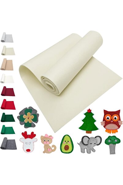 Salteks El İşi Hediyelik Keçe 3mm Kalınlığında 100x100 Krem Rengi A Kalite Keçe