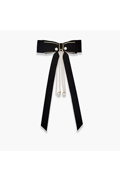 Lifestyle Bow Barrette Hair Clip with Pearl Embellishment