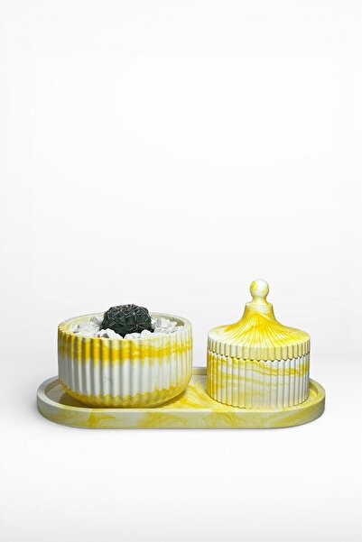 MORF Design Prisma Series - Cactus Concrete Cobalt & Tray Set / Multi-Purpose...