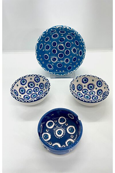 Store Nazar Bead Snack Bowl Handmade Set of 4 Presentation Set