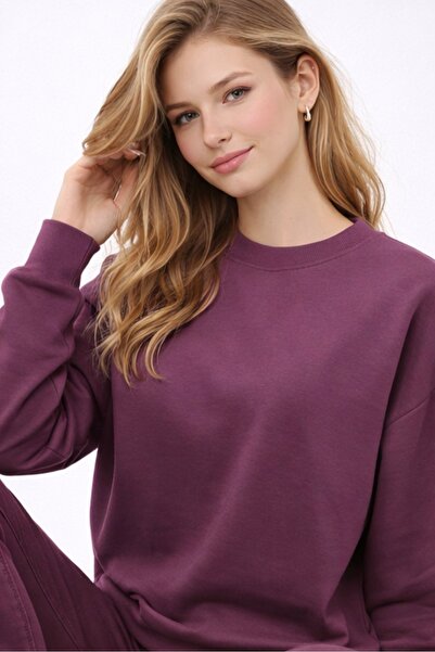 SHEBARA Modal Relax Yumuşak Basic Sweatshırt