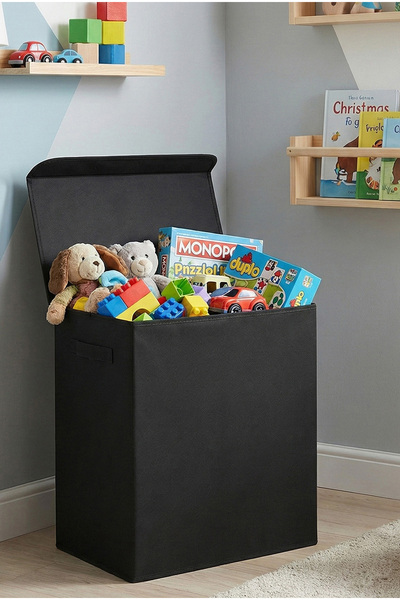 PH Prendi Home Anthracite Lid Toy Box Foldable Stain Resistant Children's Roo...