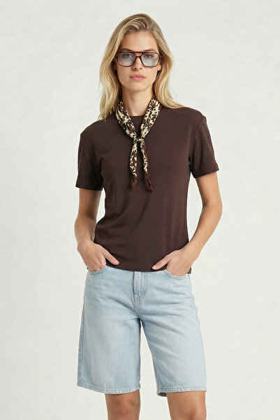 Lovelyİstanbul Βασικό μπλουζάκι LMC0084 ΚΑΦΕ