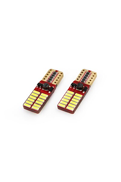 AMIO Set becuri auto cu LED CANBUS compatibil T10e W5W 24 SMD Alb 12V/24V, de...