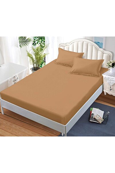 trendyhome Husă de pat cu elastic uni din bumbac finet – 180x200 cm