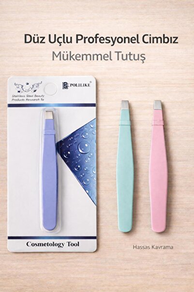 BATBAT Düz Uçlu Cımbız, Düz Ağızlı Cımbız Paslanmaz Çelik Kaş Alma Cımbızı Tü...