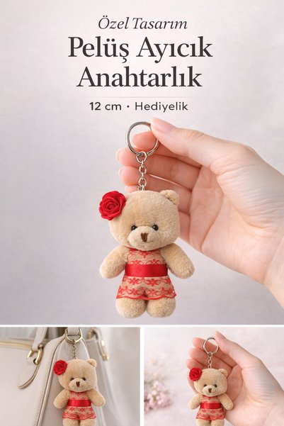 fourcloversfashion Plush Teddy Bear Keychain |   12 Cm, Stylish and Cute Gift