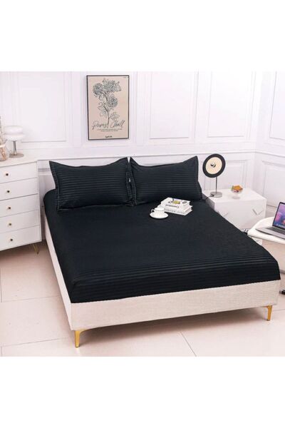 trendyhome Husă de pat cu elastic din damasc, bumbac finet – 180x200 cm