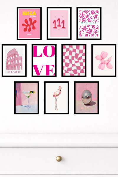 UNT 10-частен комплект модерни картини за стена с рамка – 15x20 cm MDF UV печат