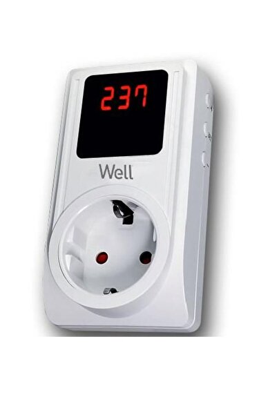 Well Schuko plug 16A 3680W with low and high voltage protection digital display