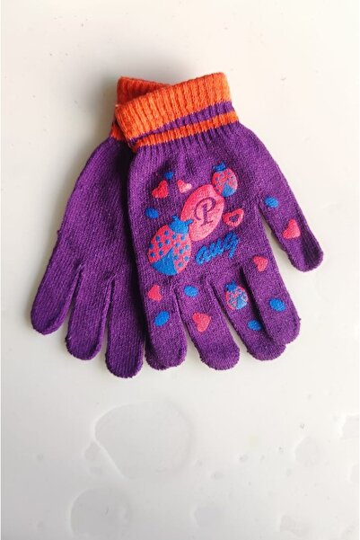Malinka Patterned Black Pink Blue Purple Gloves
