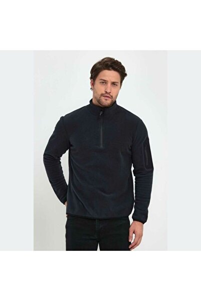 Exuma Erkek Yarım Fermuar Polar 2312002 - Siyah