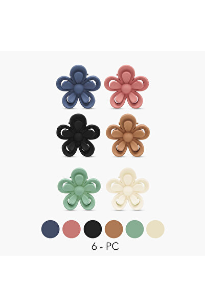 Lifestyle Pack of 6 Floral Hair Clamps