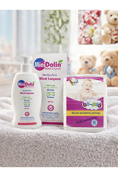 Dermadolin MiniDolin 250 ml Bebek Nemlendirici Vücut Losyonu ve BePed Bebek T...