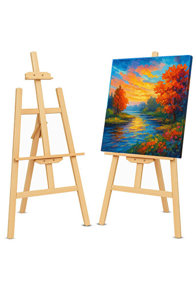 PROCART Статив за рисуване, регулируема височина, 139 см, изработен от дърво