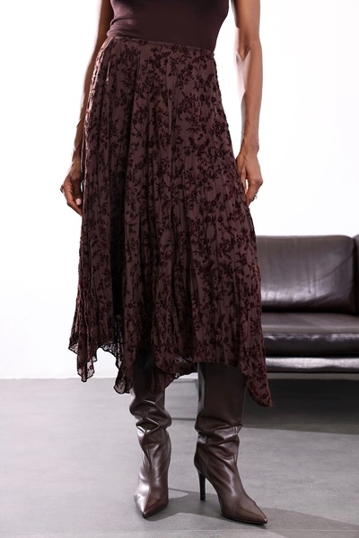 Noi Belis Fusta boho căptușită cu talie elastică, cu detaliu asimetric la tiv...