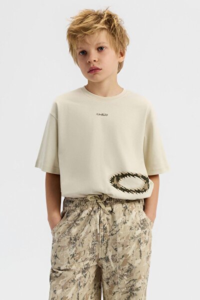 NK Boy's Jumled T-Shirt 8-14 Years Old Cream-Khaki