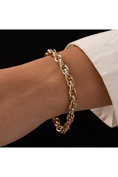 H.M Hakan Mücevherat Üç Renkli 14 Ayar Altın Bileklik