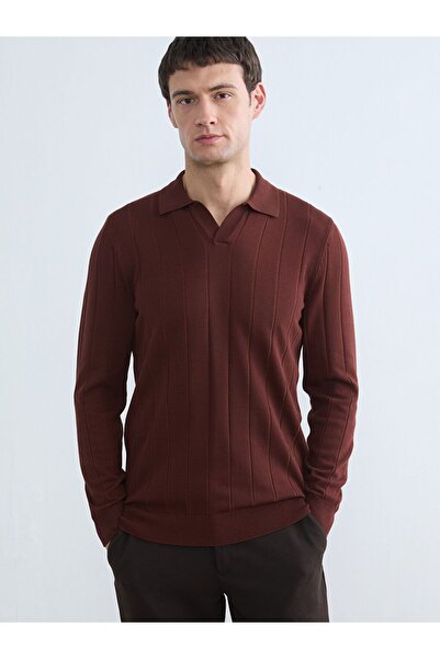 LC Waikiki Southblue Polo Neck Men's Knitwear Sweater