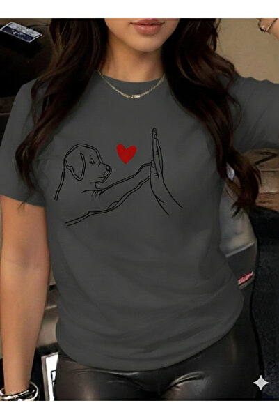 ZİYMO TRICOU DIN BUMBAC PIEPTĂRĂT CU GULER ROTUND, CU TĂIERE COMODĂ