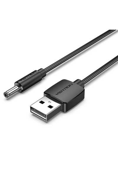 Vention Cable USB A plug - DC 3.5x1.35 mm plug 1.5m black copper CEXBG