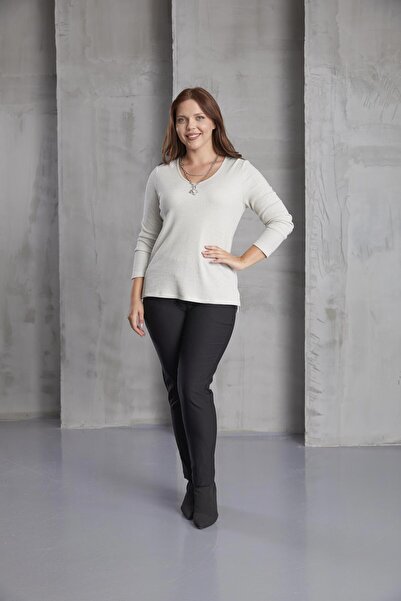 FİERTE Günay Kadın Bluz Lm78011 V Yaka Simli