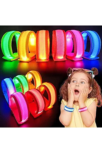 Arabest 6 قطع من أساور المعصم المضيئة بتقنية LED، أساور معصم مضيئة بتقنية LED