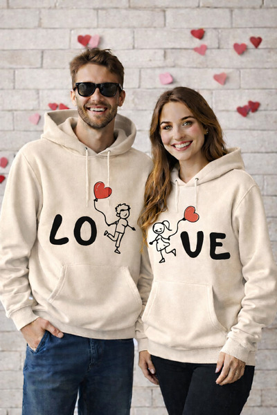 CONSTRAİN Dear Couple Combination Love Sweatshirt – Women's Men's Couple Swea...