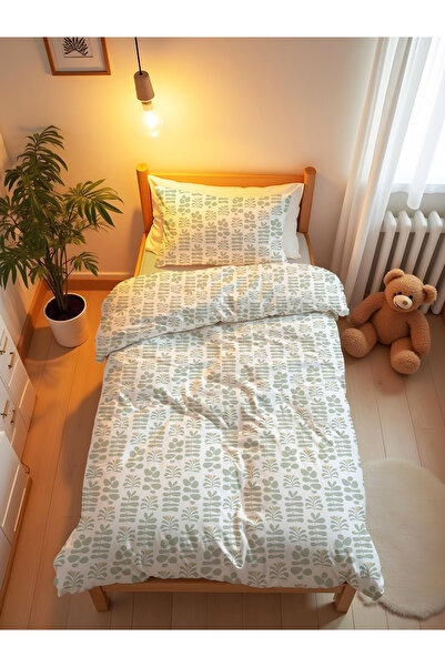 Evmila Nordic Style Leaf Pattern Single Duvet Cover Set - Zippered