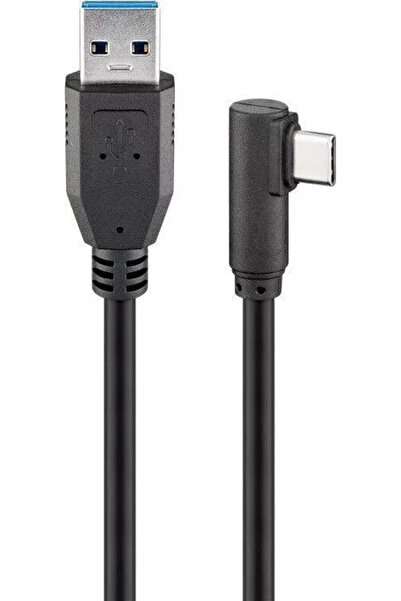 goobay Cablu 0.5m USB Type C tata la USB A 3.0 tata unghi 90 grade negru